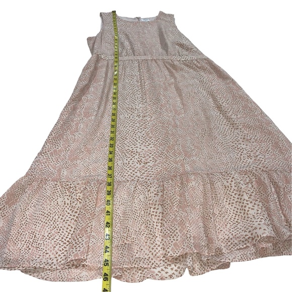 J.Crew Factory Women'sSleeveless Light Baby Pink Printed Tiered Midi Dress Sz14 - Picture 7 of 12